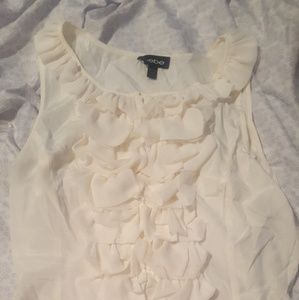 Bebe ruffle sleeveless top
